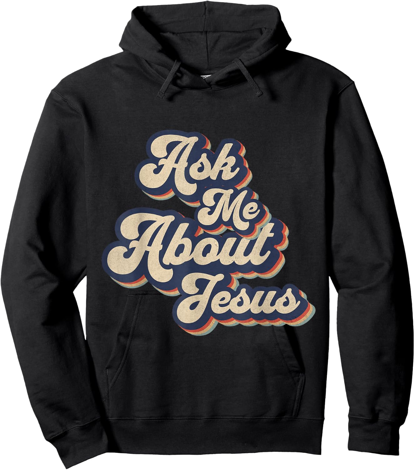 Ask Me About Jesus Retro Religious Christian Design Hoodie - Hoodie | Black