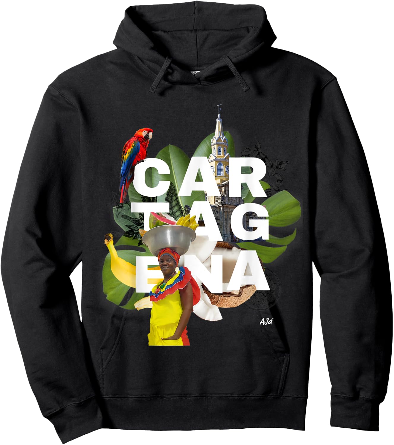 Hecho en Cartagena Colombia Hoodie - Hoodie | Black