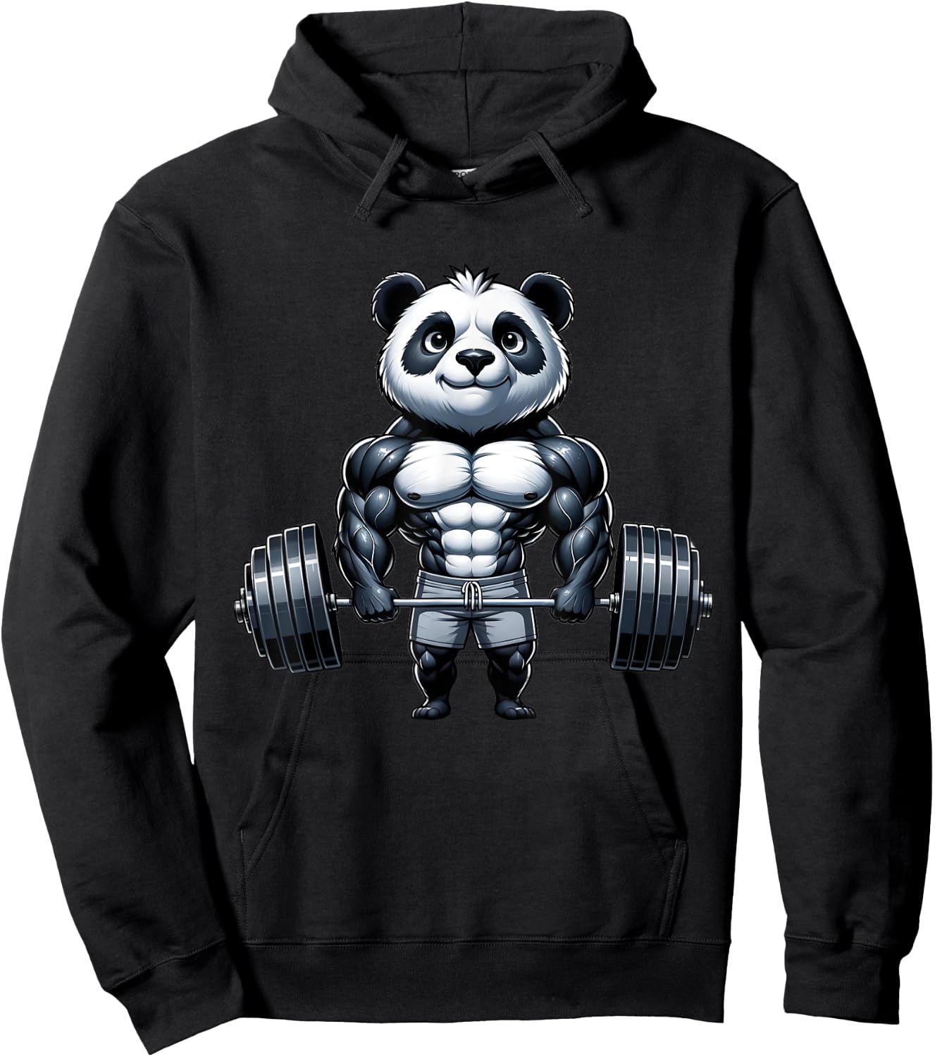 Weightlifting Panda Workout Bodybuilder Fitness Gym Panda Hoodie - Hoodie | Black