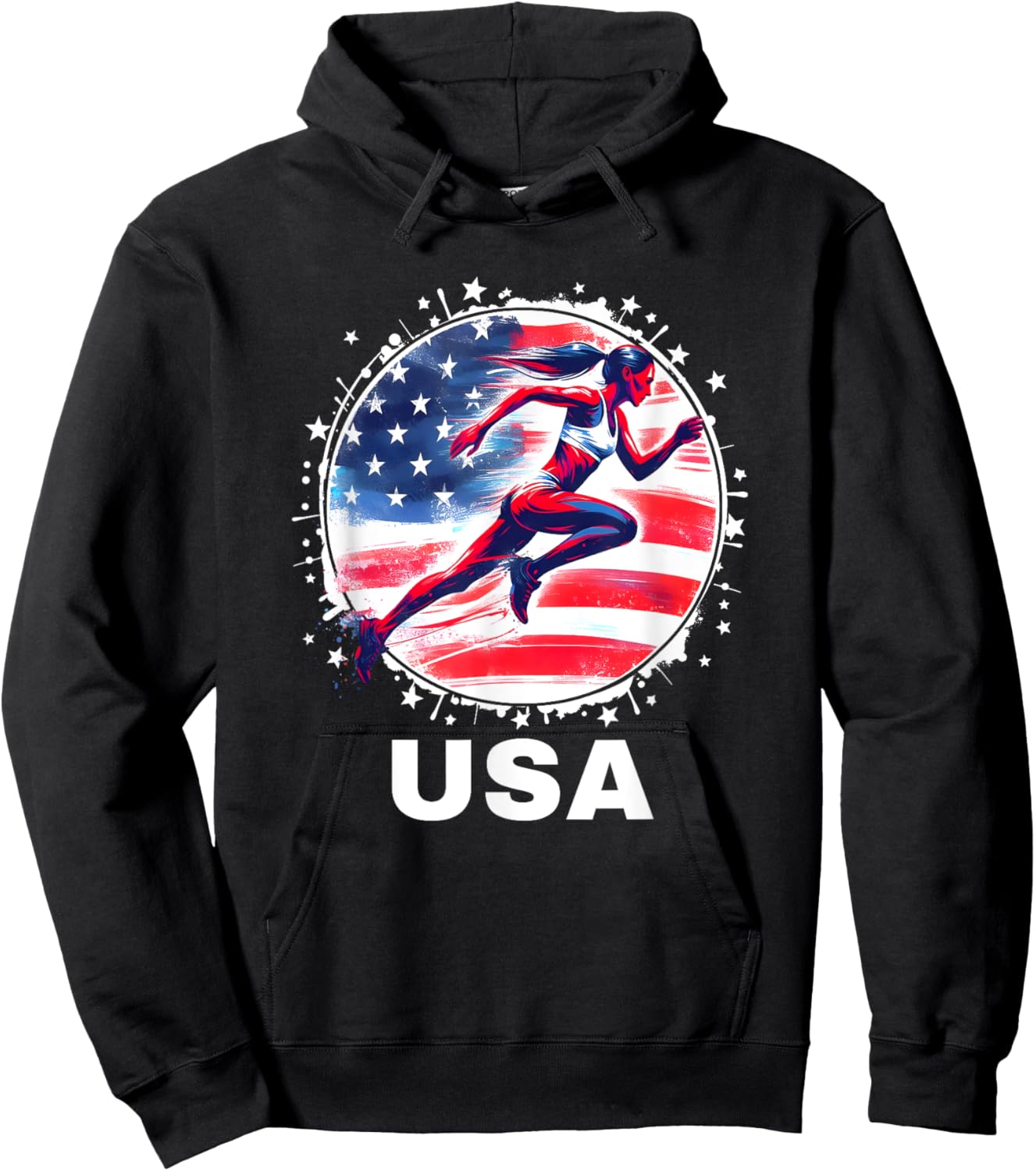 Track and Field USA Team Men Women Kids Track Apparel USA Hoodie - Hoodie | Black