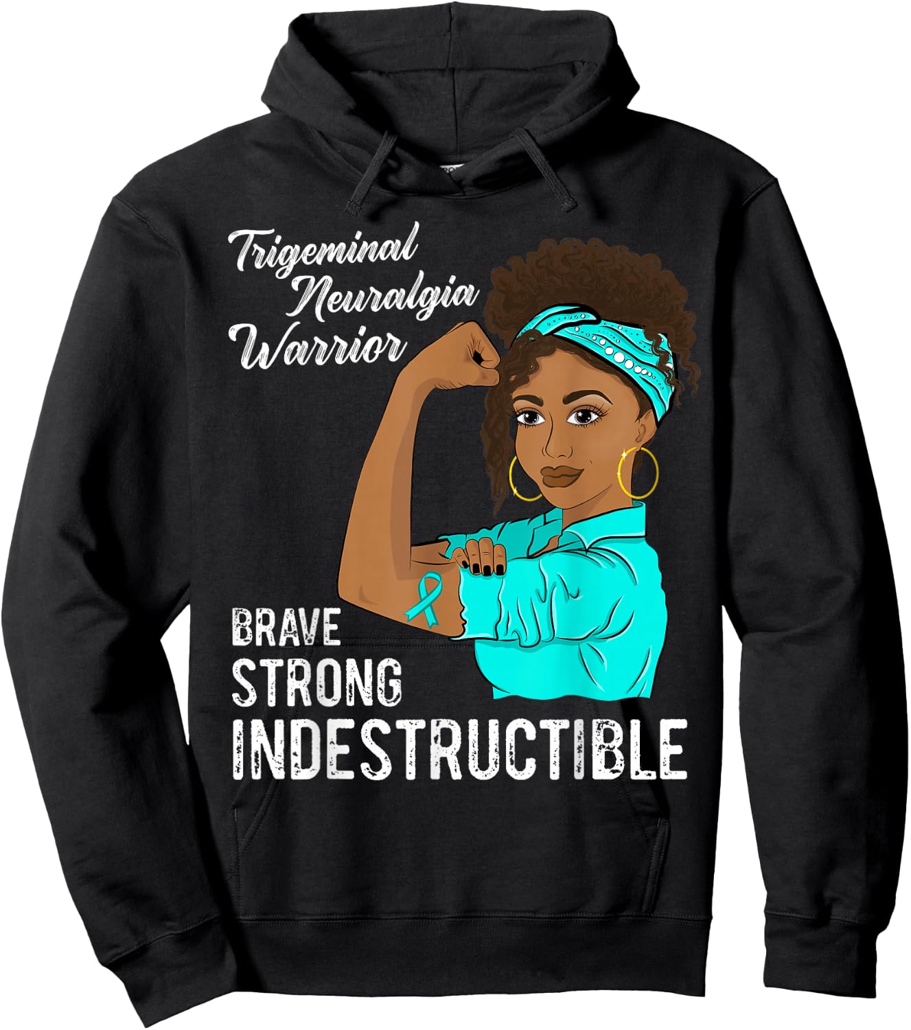Trigeminal Neuralgia Warrior Indestructible Awareness Hoodie - Hoodie | Black