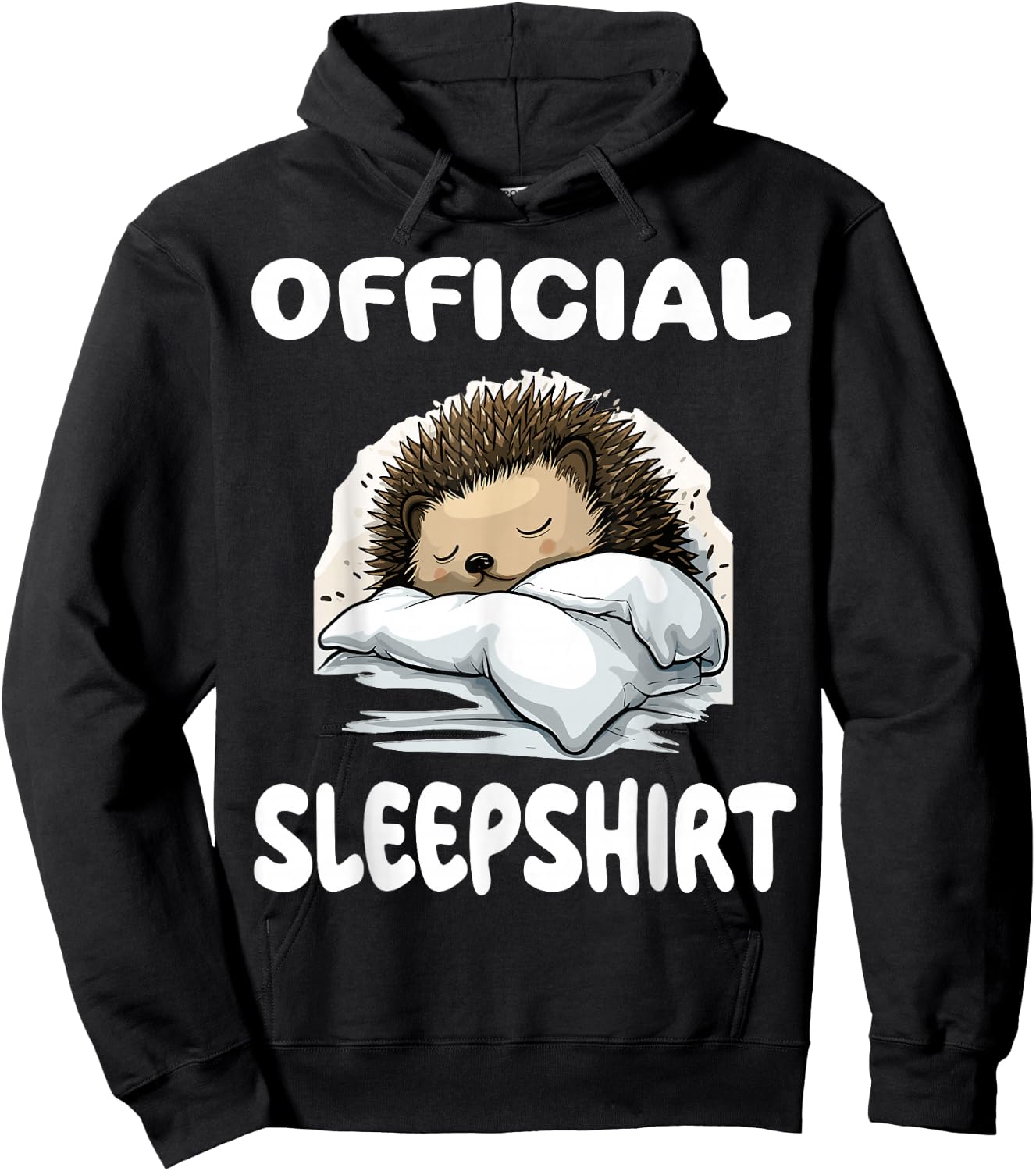 Hedgehog Animal Official Sleepshirt Pajamas Nightgown Hoodie - Hoodie | Black