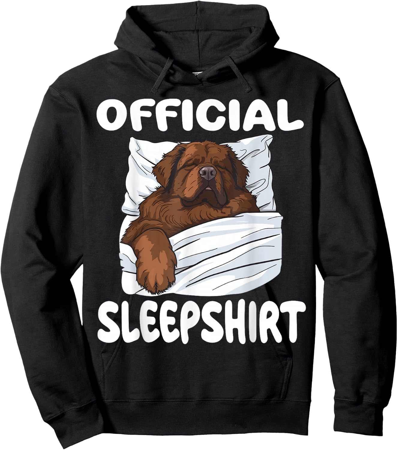 Newfoundland Dog Official Sleepshirt Pajamas Nightgown Hoodie - Hoodie | Black