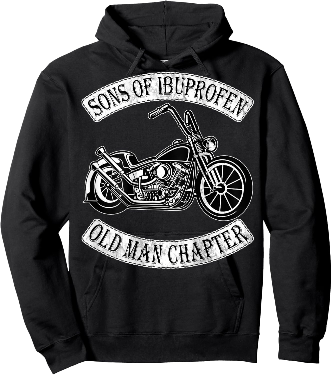 Sons of Ibuprofen Old Man Chapter: Funny Older Biker Gift Hoodie - Hoodie | Black