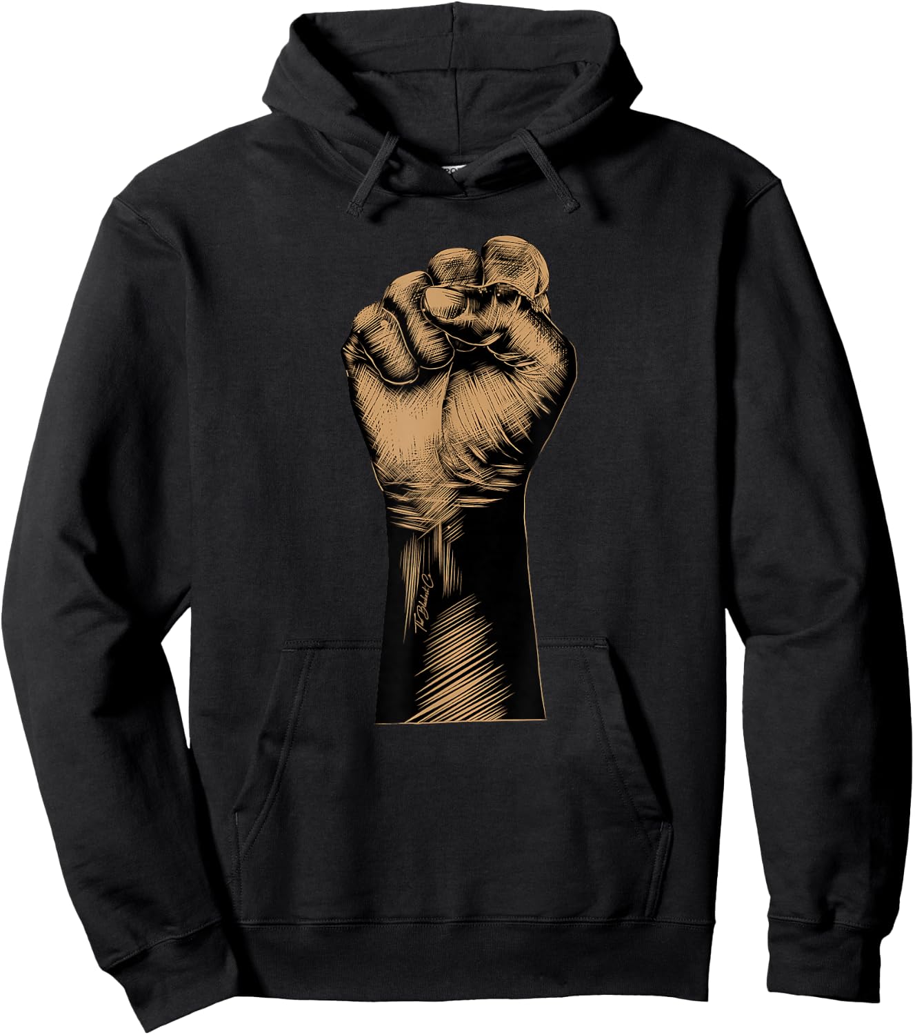 Raised Fist Black Power African American BLM Protest Small Hoodie - Hoodie | Black