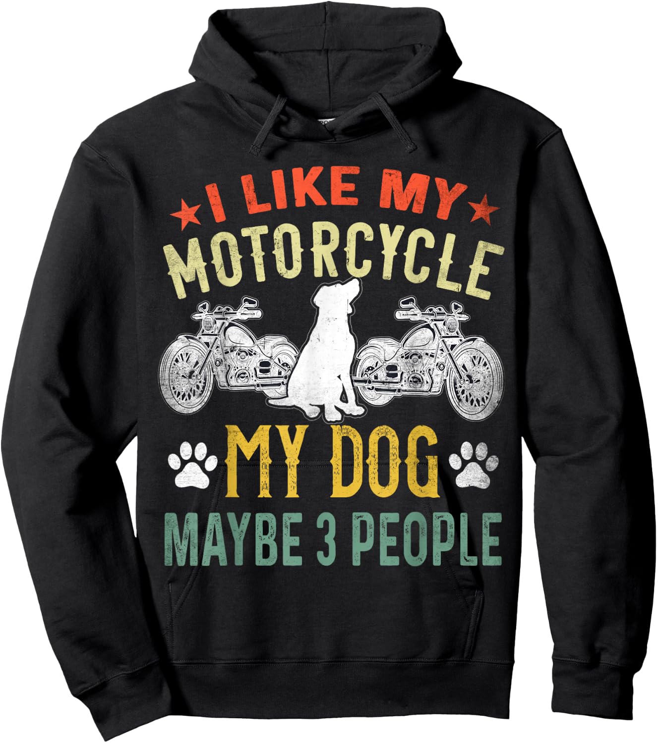 I Like My Motorcycle My Dog and Maybe 3 People Biker Puppy Women Hoodie - Hoodie | Black