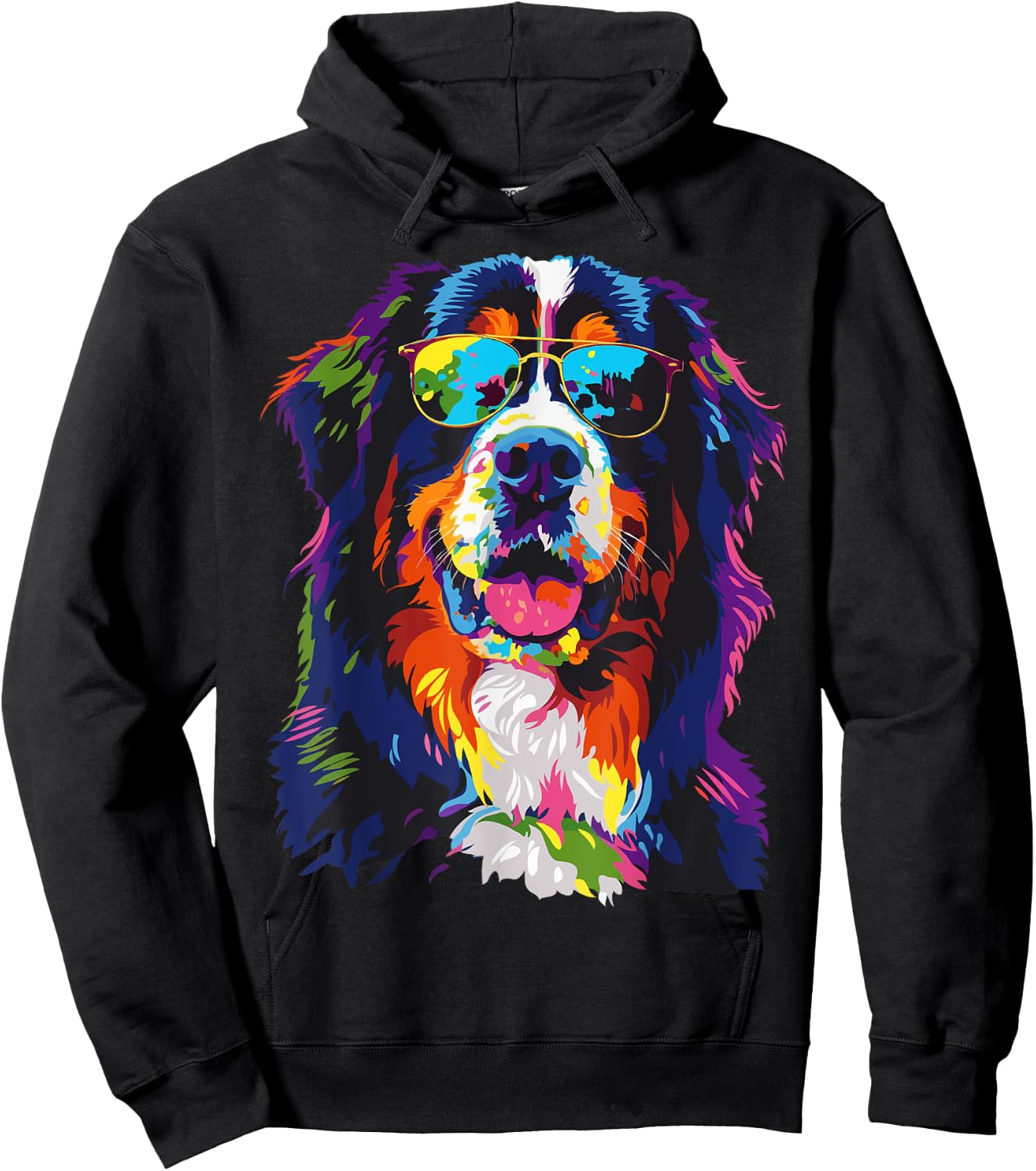 Bernese Mountain Dog Lover Pop Art Funny Mountain Dog Hoodie - Hoodie | Black