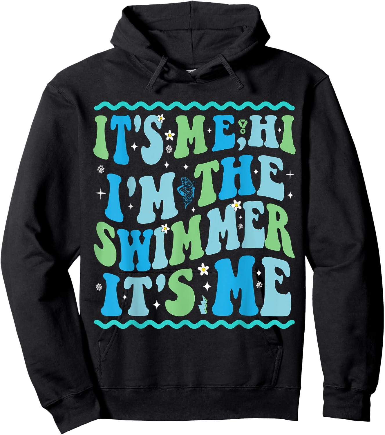 It's Me Hi I'm The Swimmer It's Me Beach Summer Vacation Women Kids Hoodie - Hoodie | Black