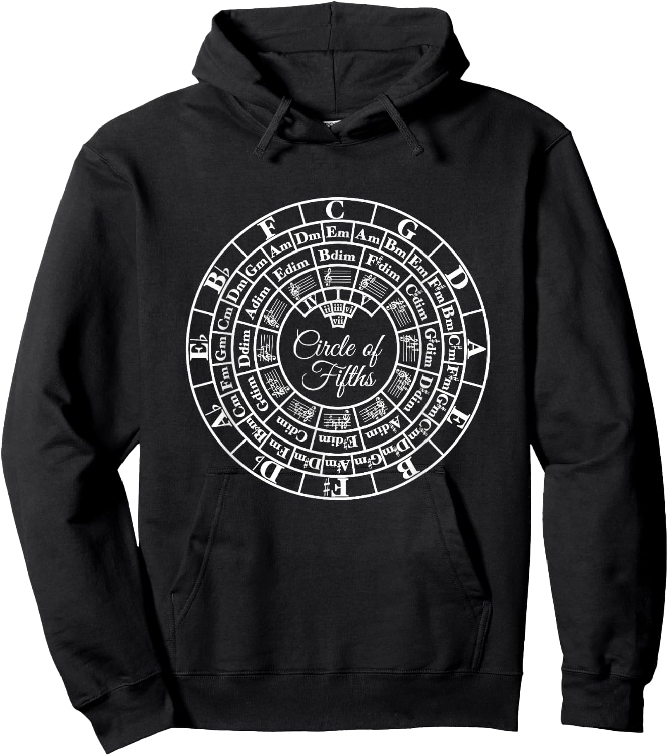 Unique Songwriter Composer Orchestra Band Musician Advanced Music Theory Circle Of Fifths Key Signature Lesson Hoodie - Hoodie | Black