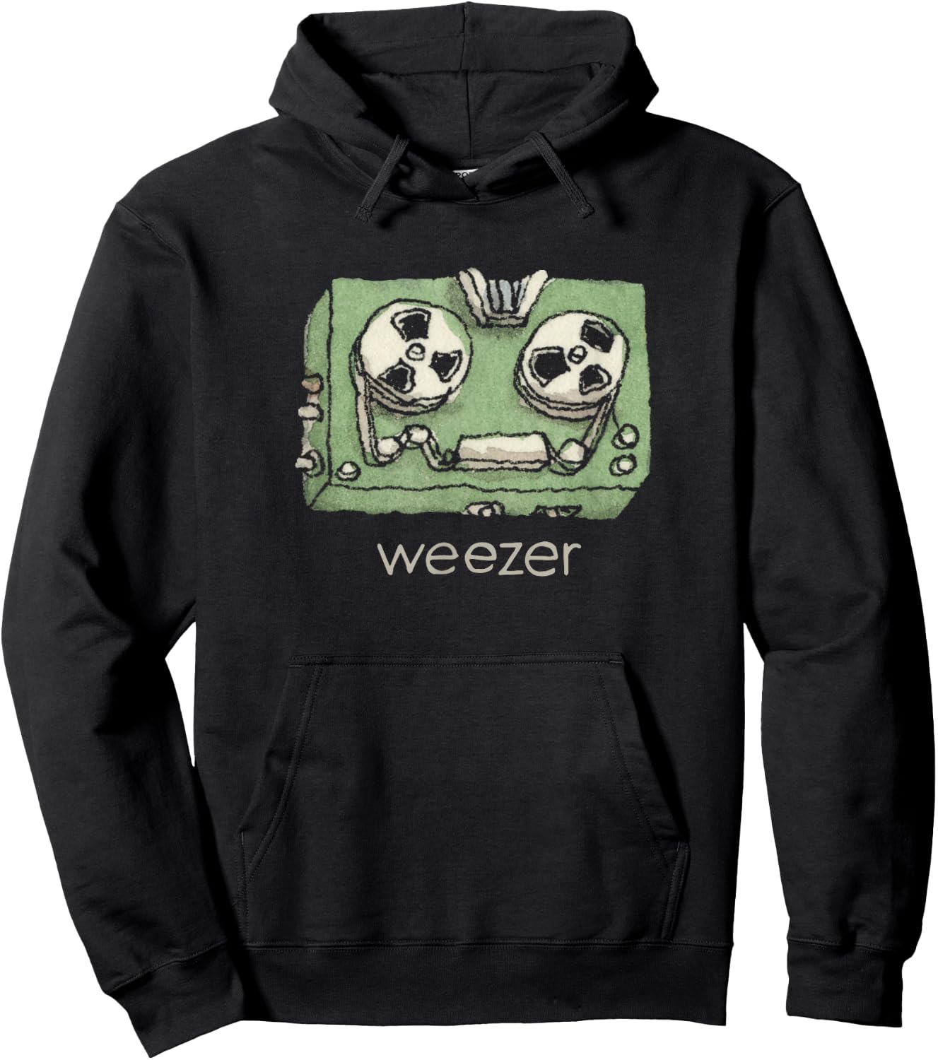 Weezer Black - Small - Short Sleeve - - Modern Letter Print - Official Merchandise Hoodie - Hoodie | Black