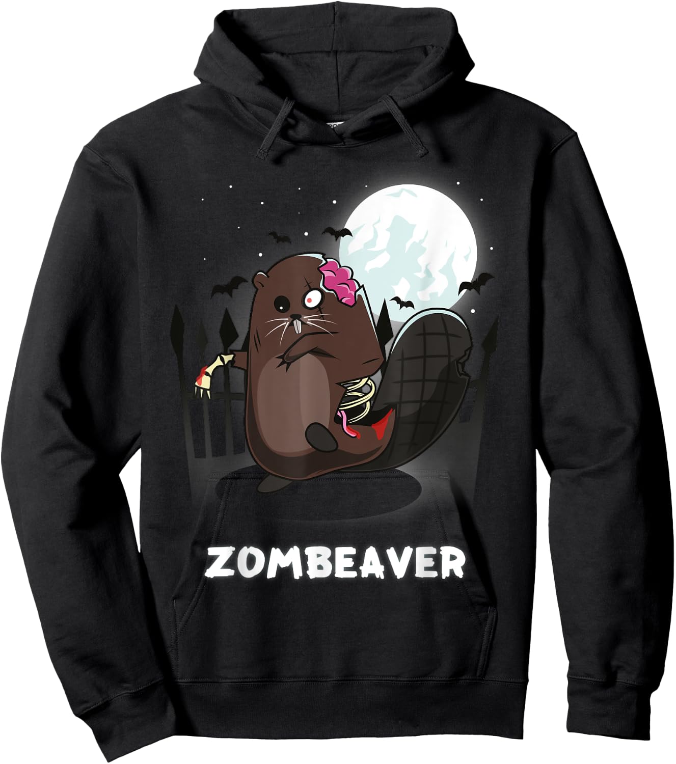 Beaver Lover Zombeaver Pun Hoodie - Hoodie | Black