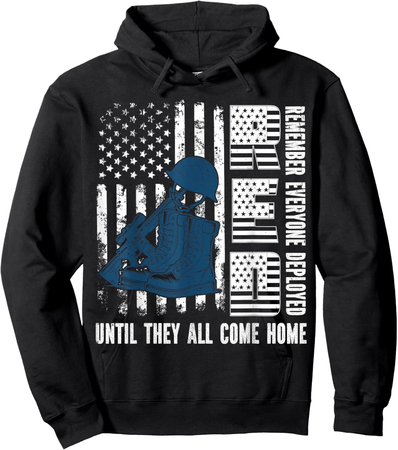Red Friday Military We Wear Red Support Our troops US Flag Hoodie - Hoodie | Black
