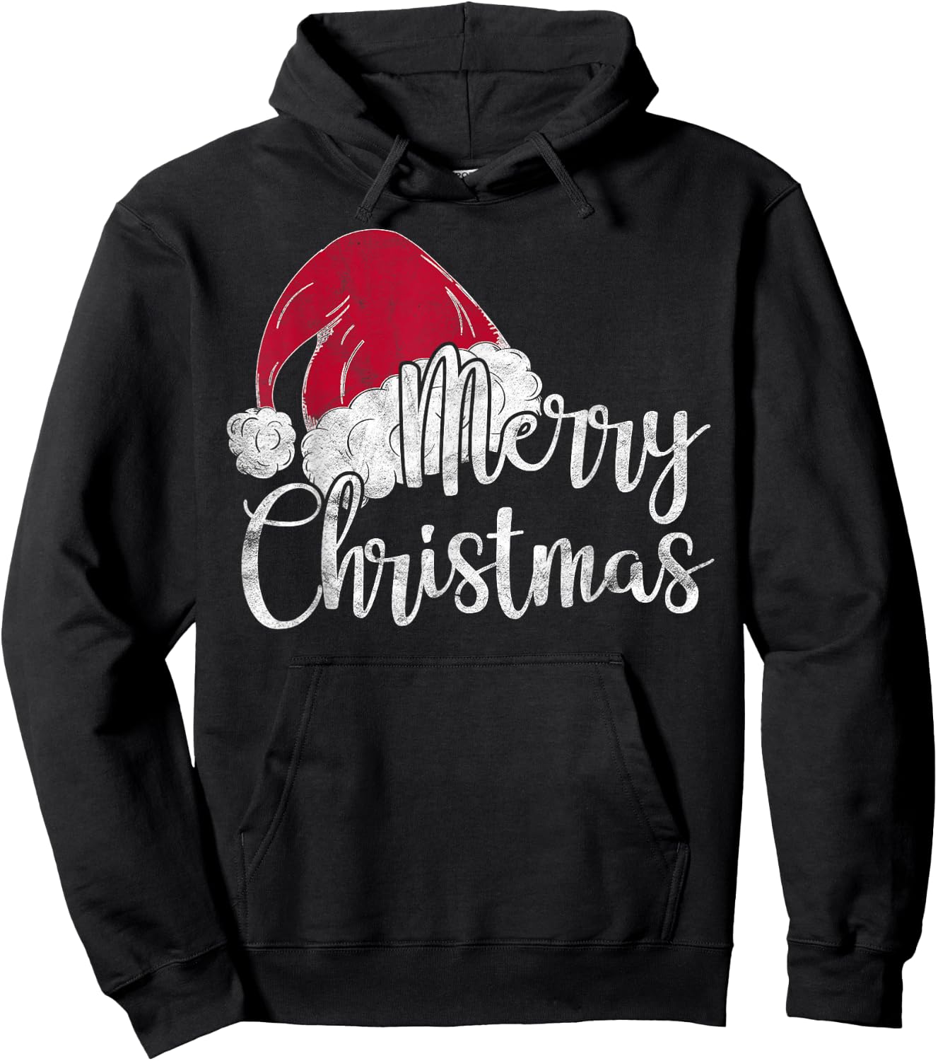 Merry Christmas Cute Santas Hat Funny Mom Xmas Gift Hoodie - Hoodie | Black