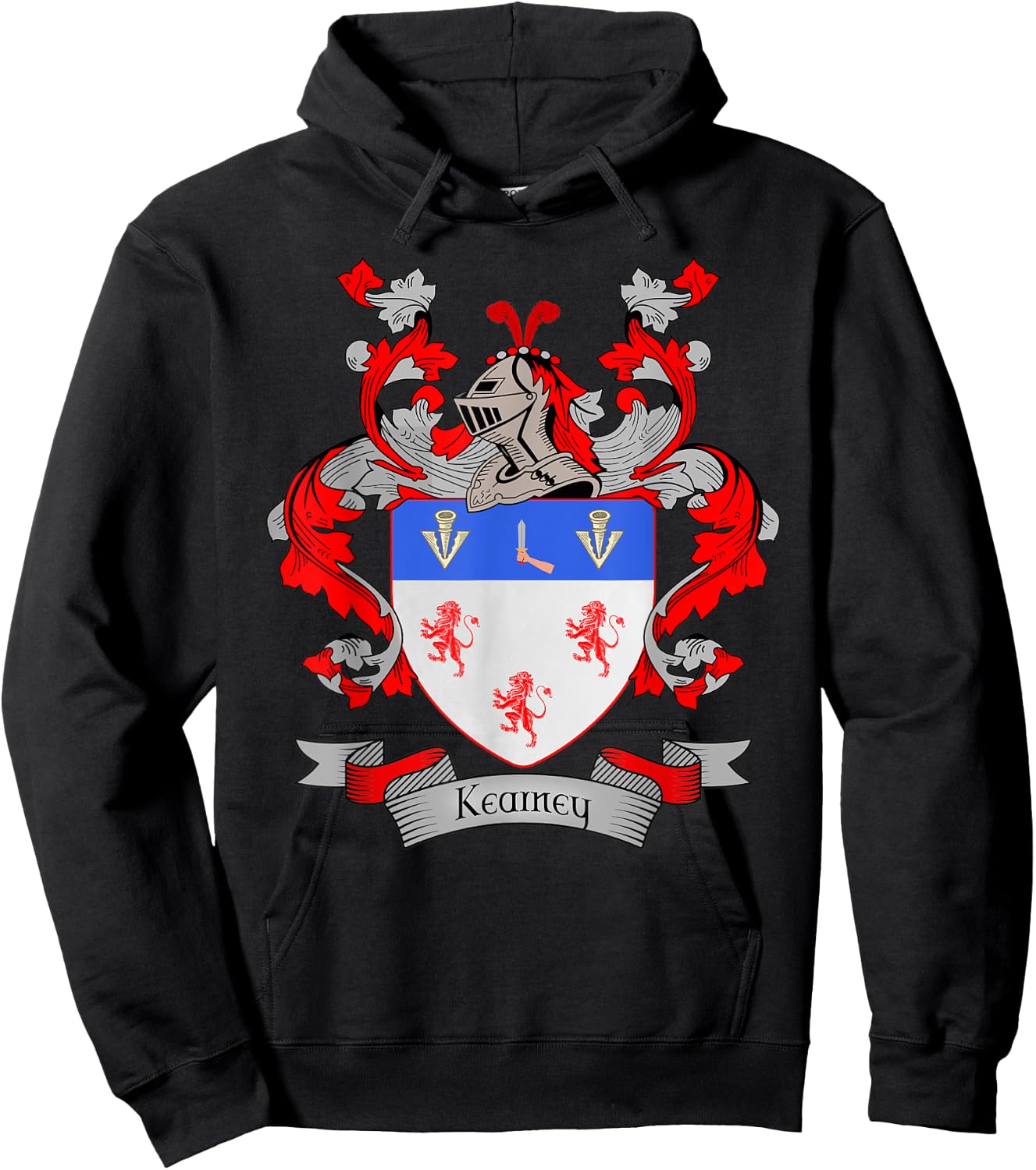 Kearney Coat of Arms | Kearney Surname Family Crest Hoodie - Hoodie | Black