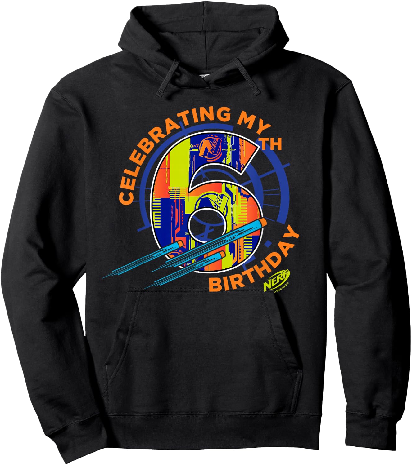 Nerf Celebrating My 6th Birthday Small Hoodie - Hoodie | Black