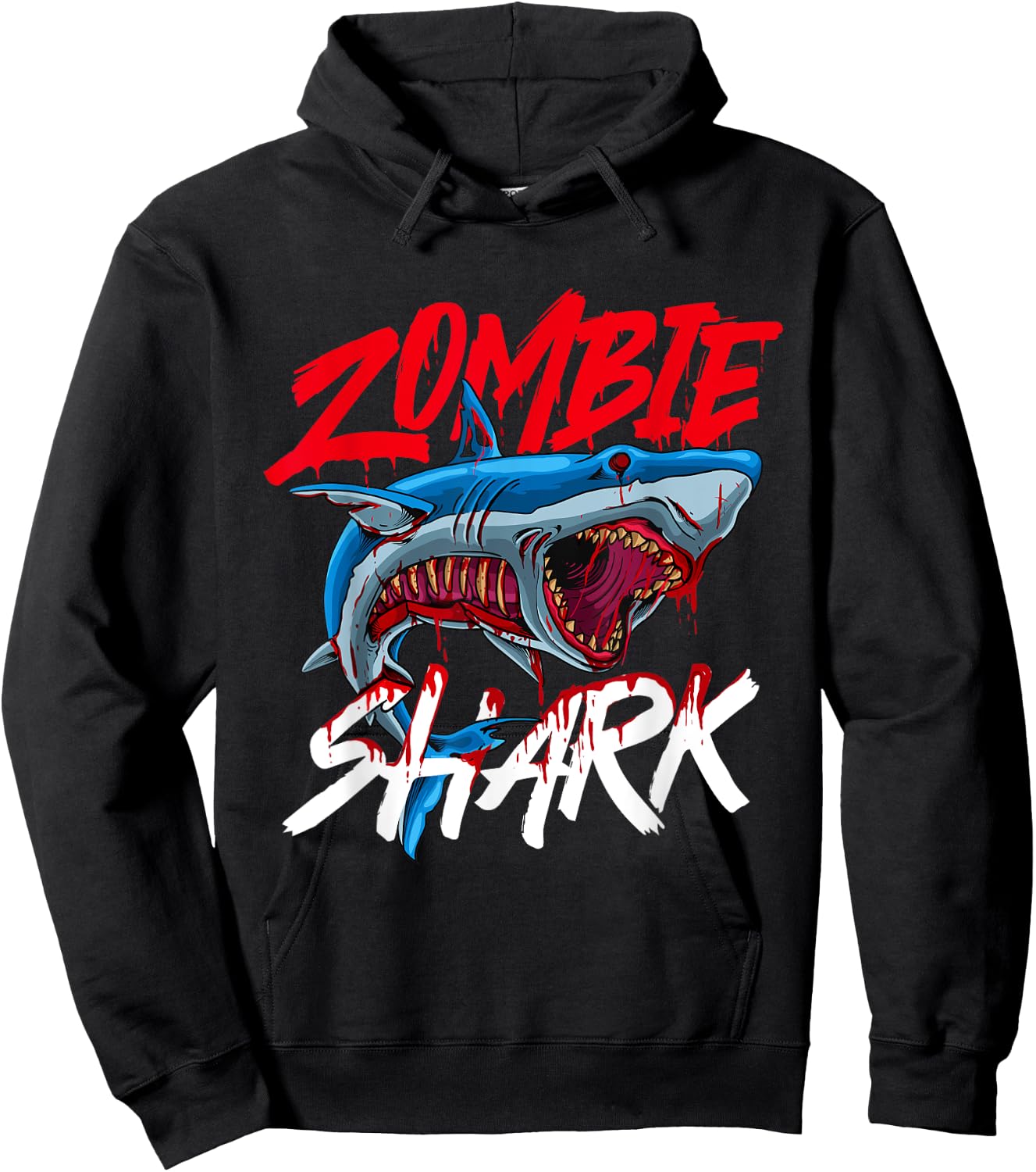 Zombie Shark - Halloween Wildlife Sea Ocean Marine Biologist Hoodie - Hoodie | Black
