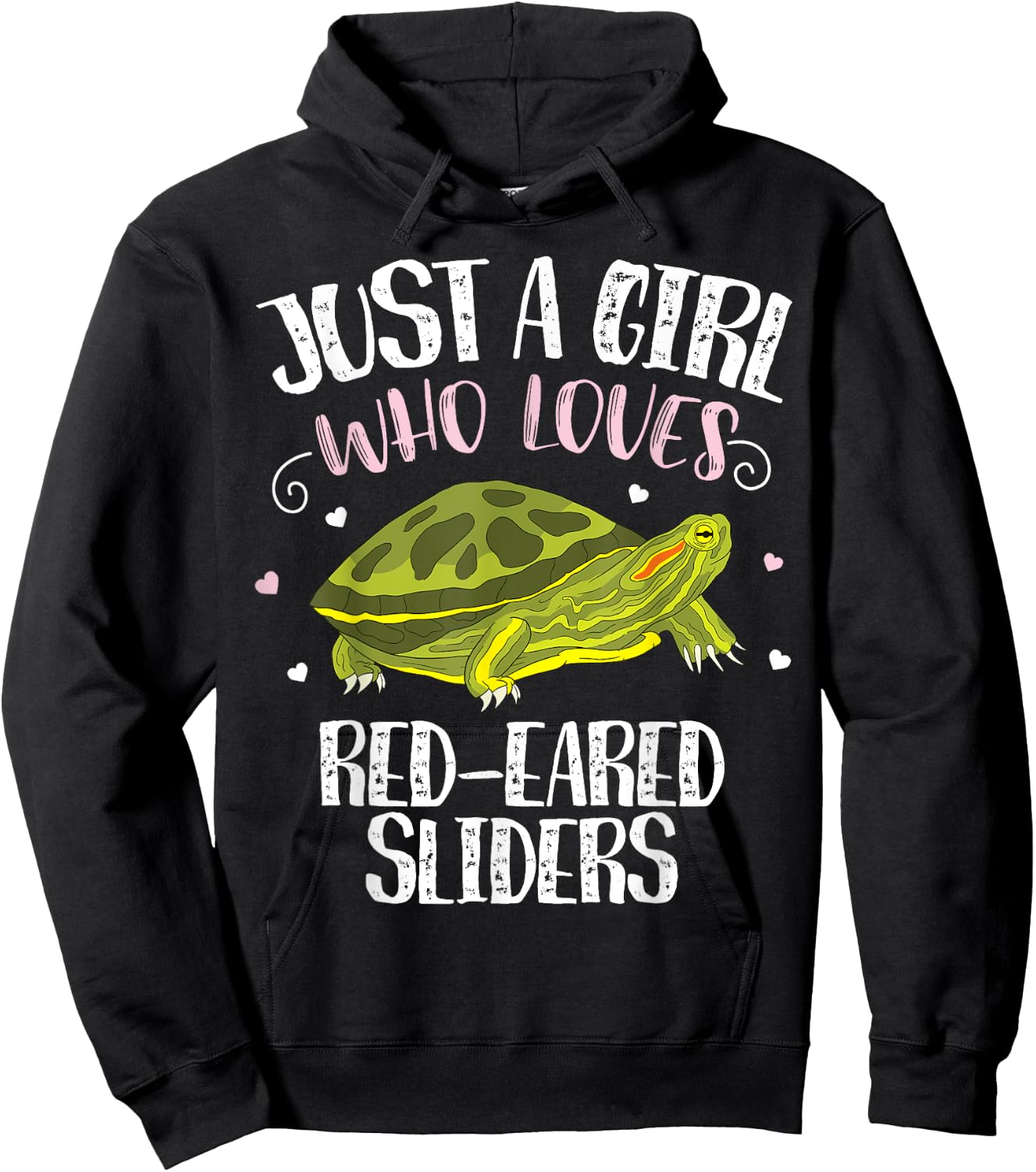 Just A Girl Who Loves Red-Eared Sliders Funny Slider Turtle Hoodie - Hoodie | Black