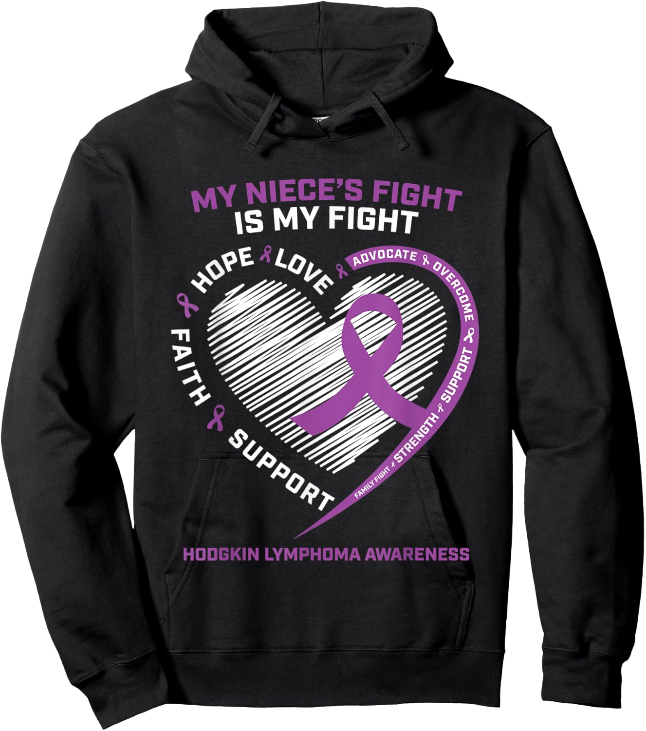 Lymphoma Cancer Shirts Niece Hodgkin's Lymphoma Awareness Hoodie - Hoodie | Black