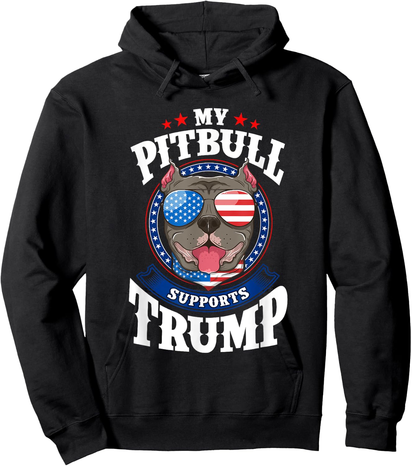 My Pitbull Supports Trump 2020 Dog Mom Dad Men Women Hoodie - Hoodie | Black