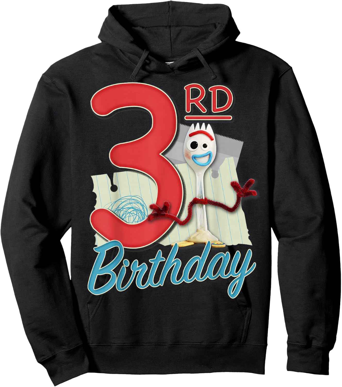 Disney Pixar Toy Story 4 Forky 3rd Birthday Hoodie - Hoodie | Black