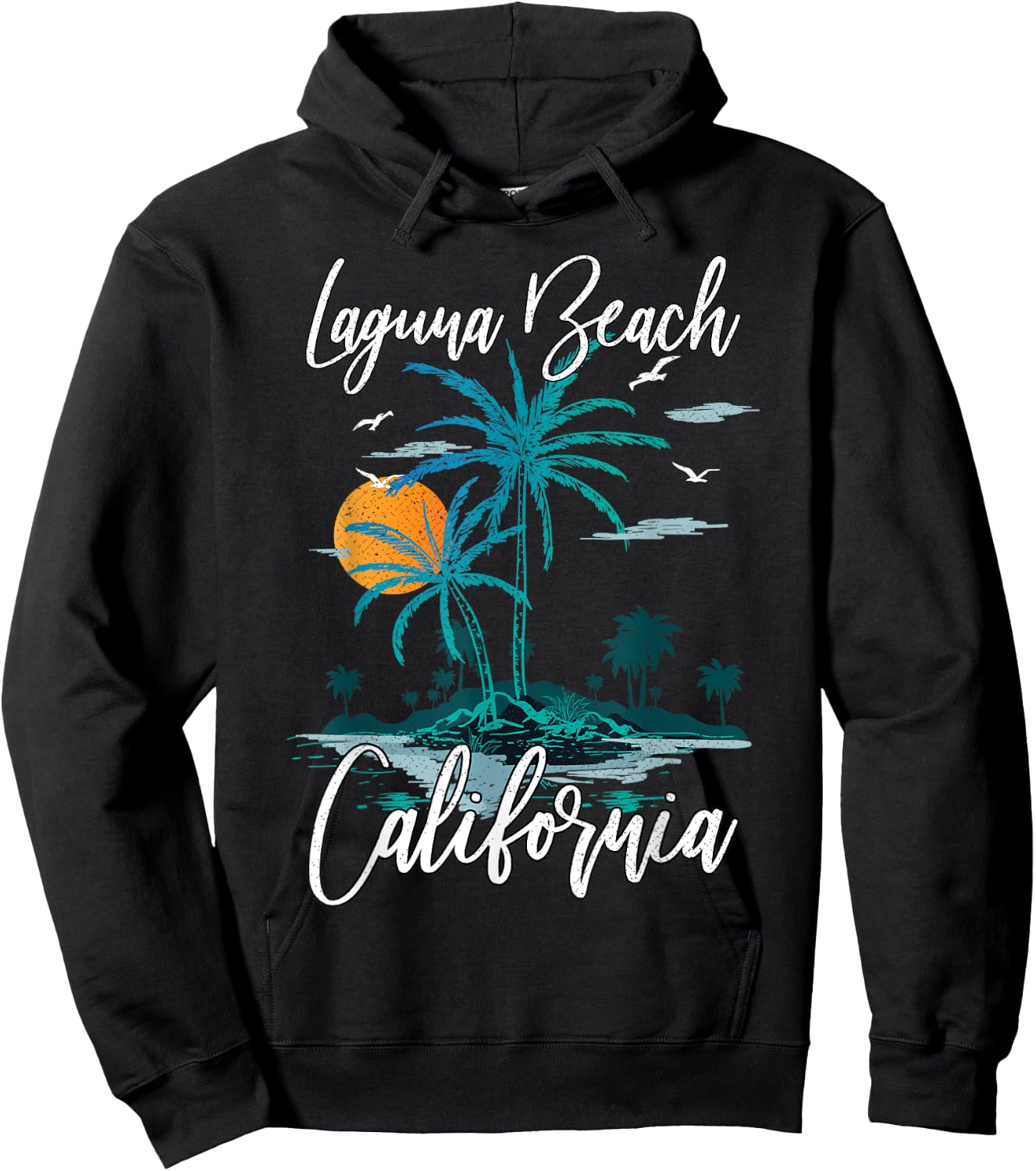Family Vacation Retro Sunset California Laguna Beach Women Kids Hoodie - Hoodie | Black