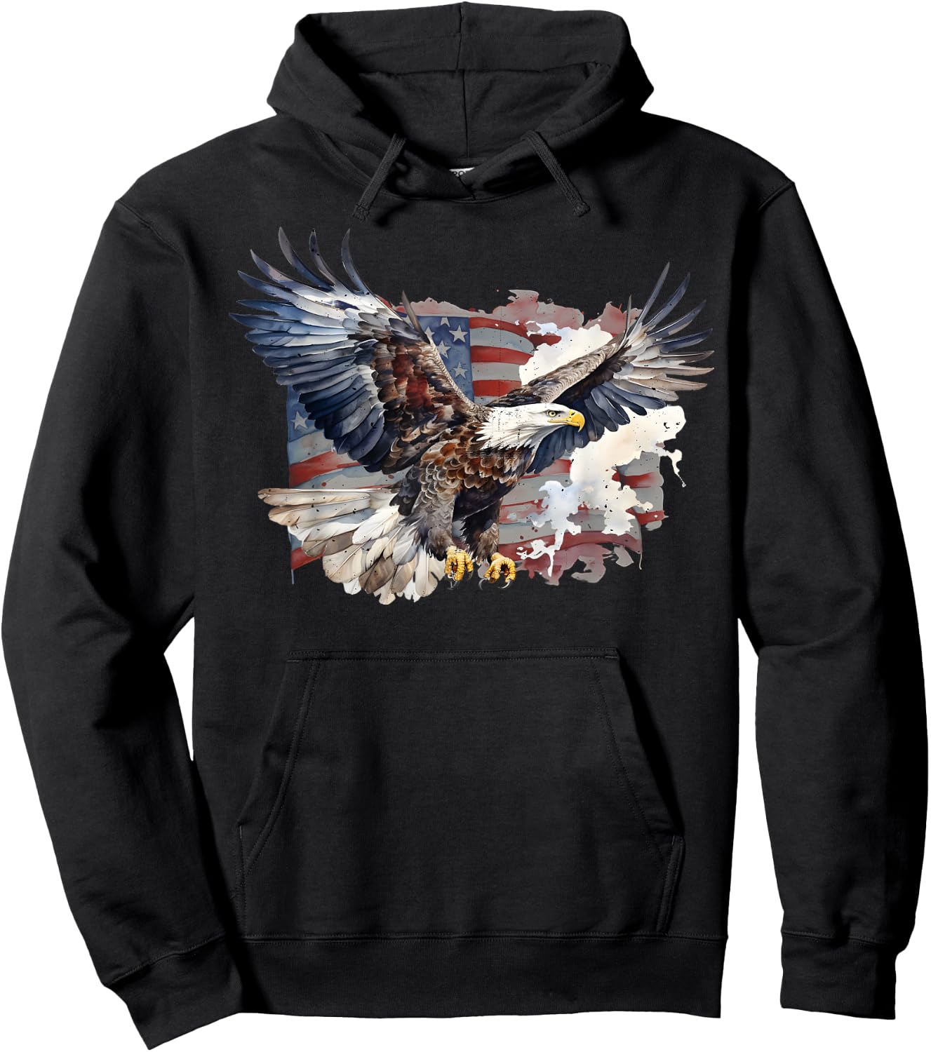 American Nature Bald Eagle Mullet US Flag Patriot Bird Lover Hoodie - Hoodie | Black