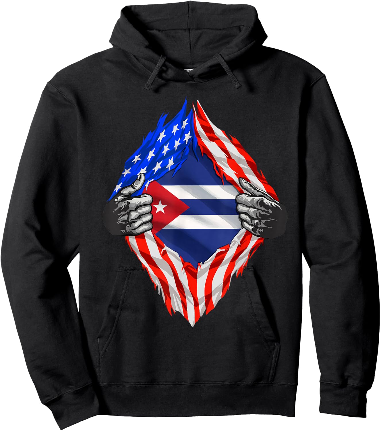 Cuba Shirt American Cuban Flag Hispanic Pride Cubans Roots Hoodie - Hoodie | Black
