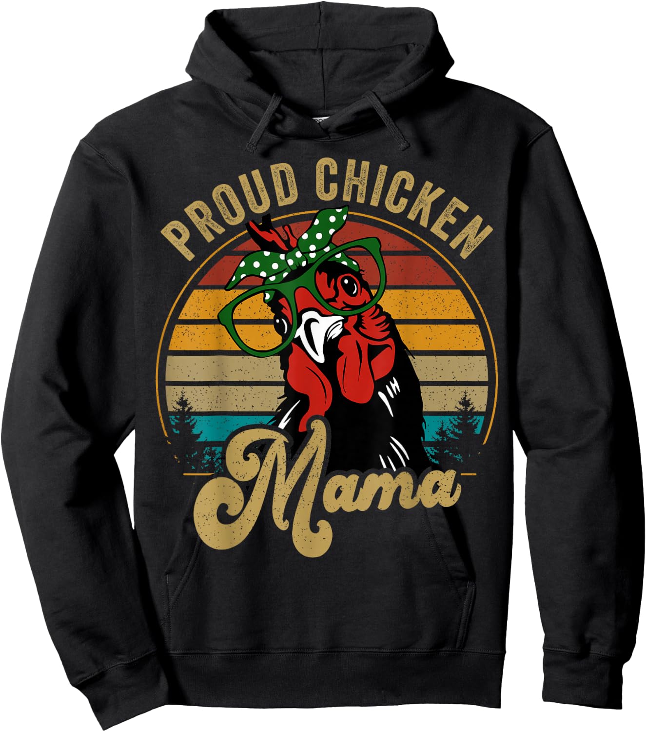 Chicken-Shirt Proud Chicken Mama Hen Mom Farmer Vintage Hoodie - Hoodie | Black