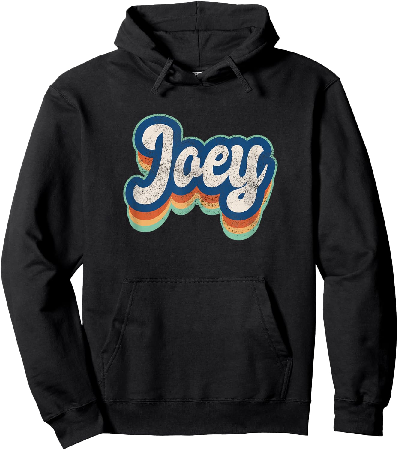 Joey First Name Boy Vintage Style 70s 80s Personalized Hoodie - Hoodie | Black