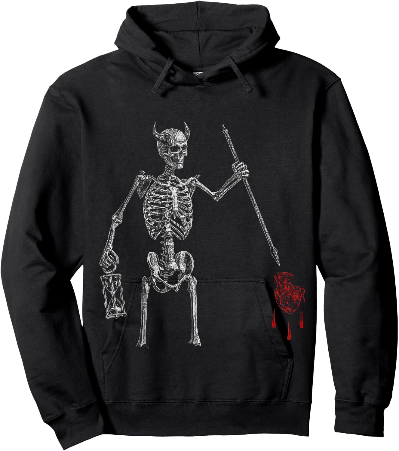 Blackbeard Pirate Skeleton Caribbean Battle Flag Hoodie - Hoodie | Black