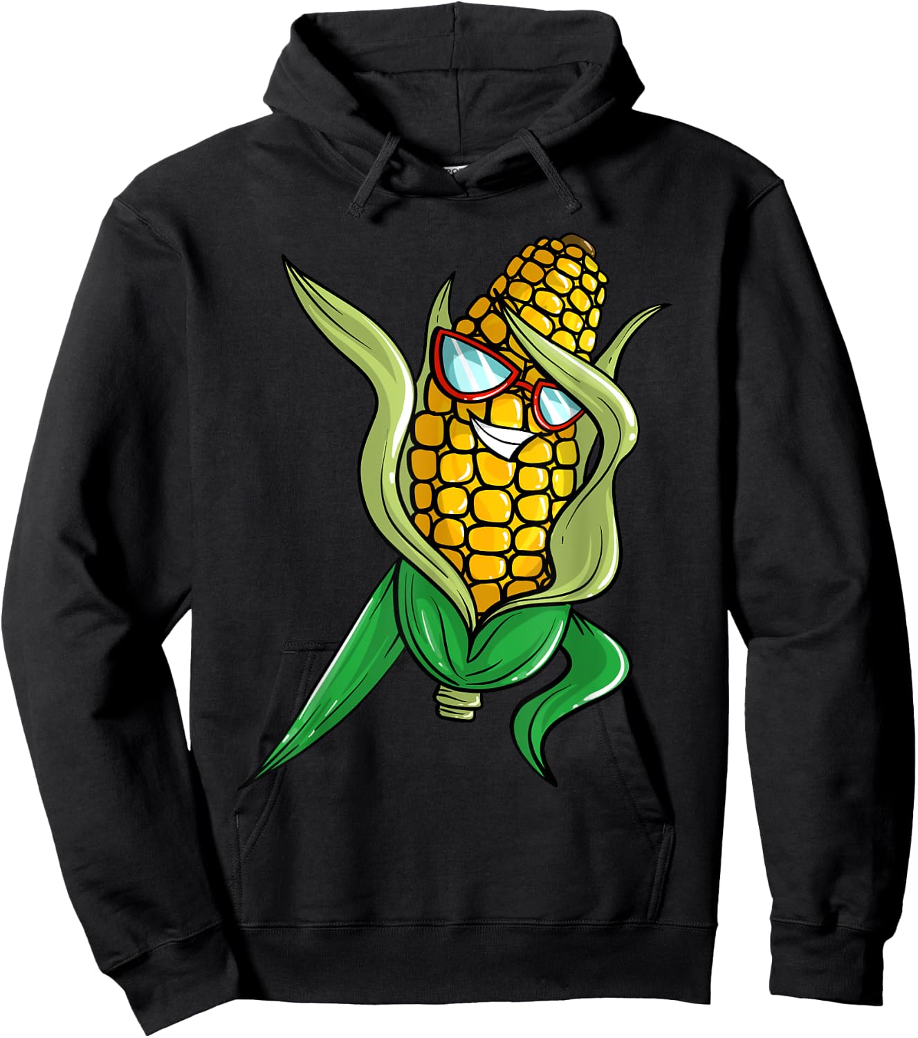 Funny Dabbing Corn Gift | Cute Dancing Farmers Men Women Hoodie - Hoodie | Black