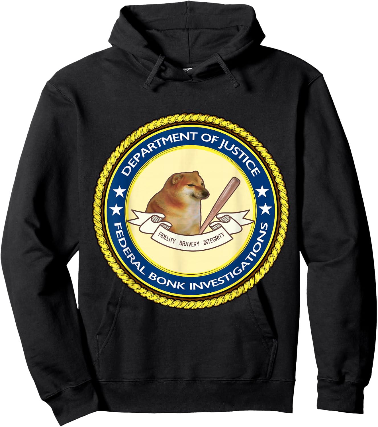 Federal Bonk Investigations - Cheems Doge Meme Hoodie - Hoodie | Black