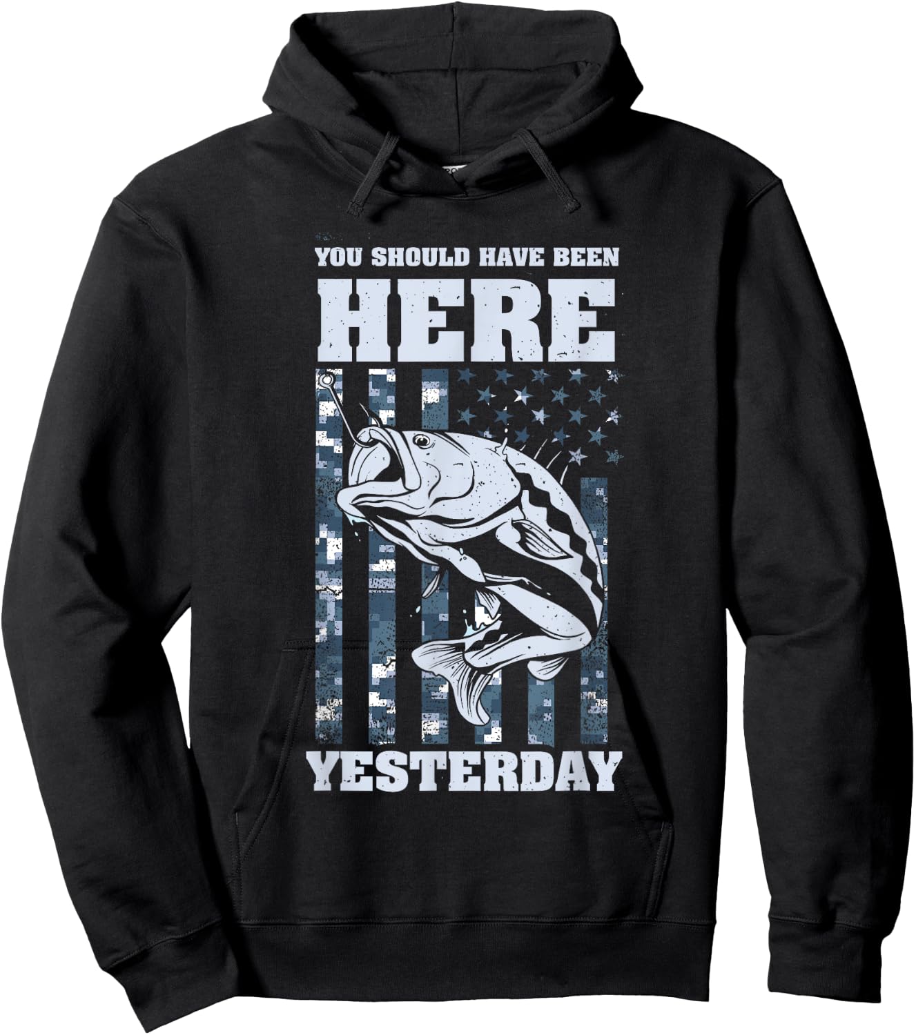 Should have been here Yesterday - Ice Fishing Tip Up Flag Hoodie - Hoodie | Black