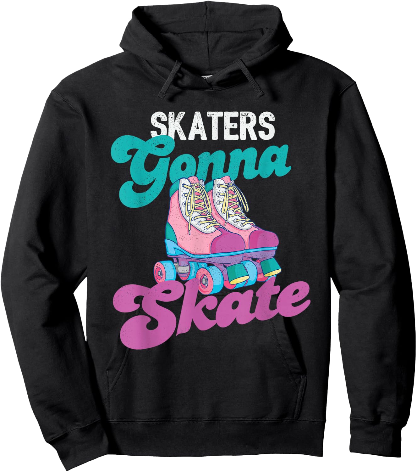 Skaters Gonna Skate - Vintage Roller Skating Skate Skater Hoodie - Hoodie | Black
