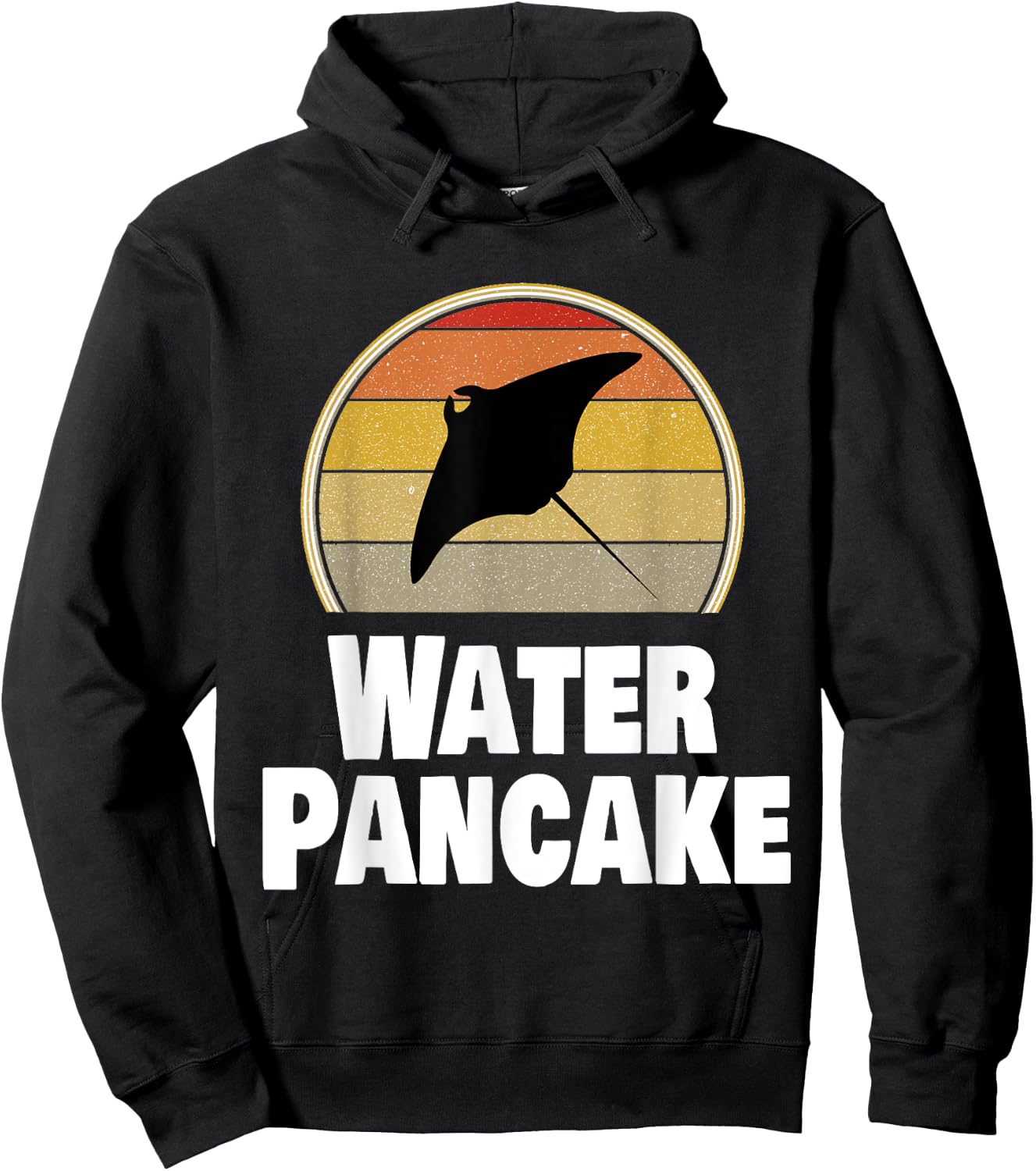 Funny Ray Water Pancake Manta Stingray Ocean Humor Hoodie - Hoodie | Black