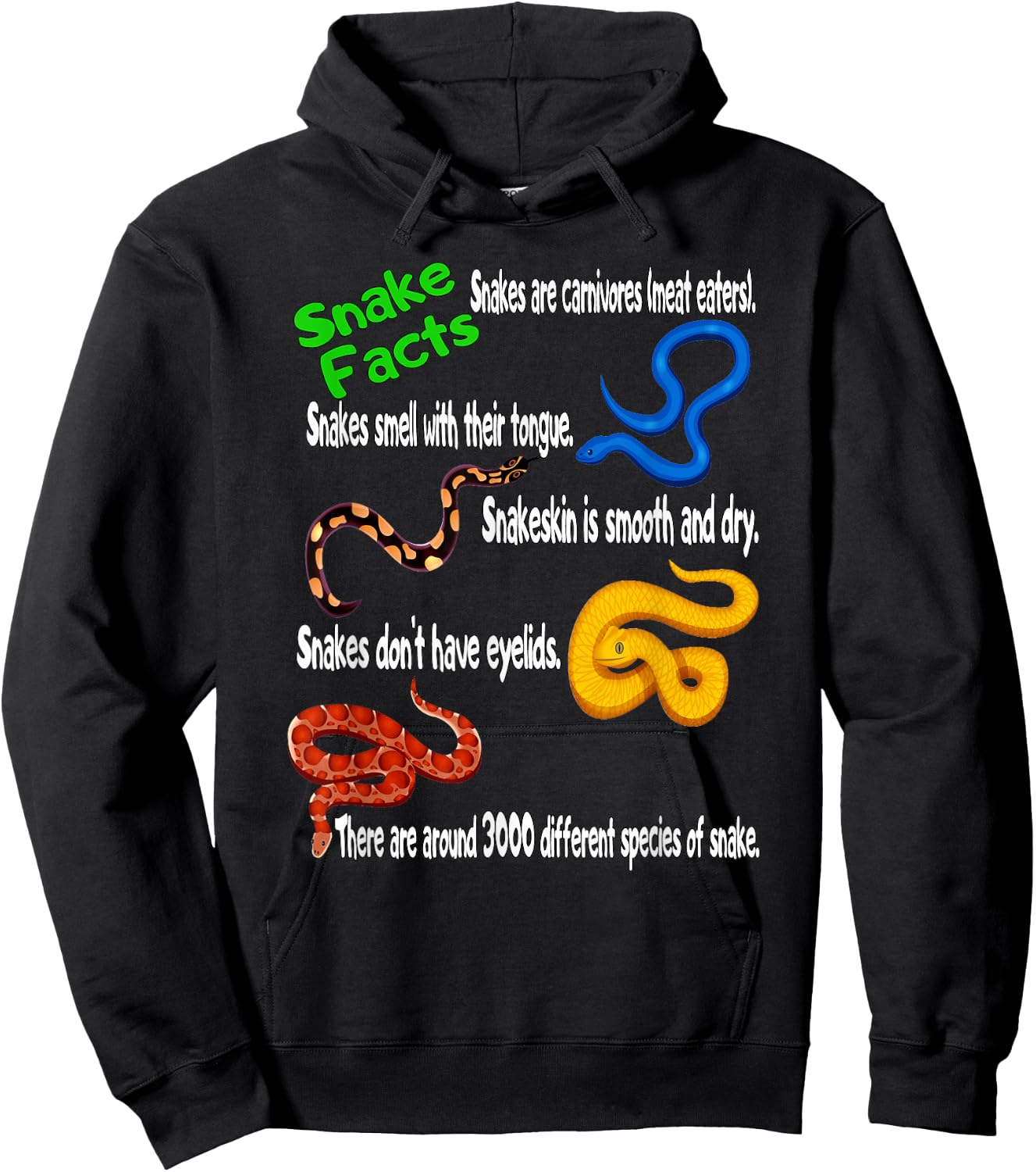 Snake Facts & Funny Boy Girl Toddler Snake Lover Hoodie - Hoodie | Black