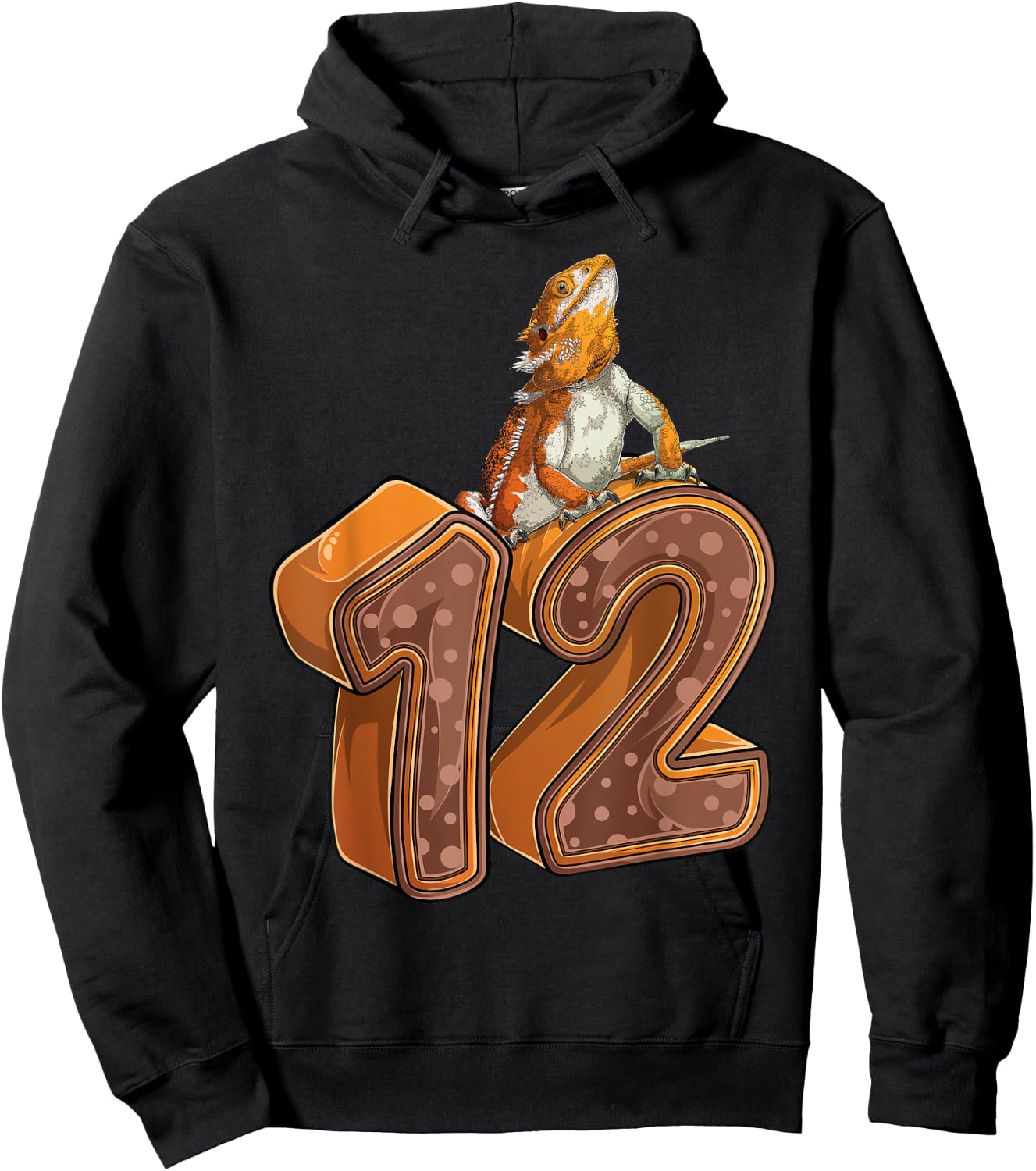 12 Year Old Bearded dragon Reptile 12th Birthday Party B-day Hoodie - Hoodie | Black