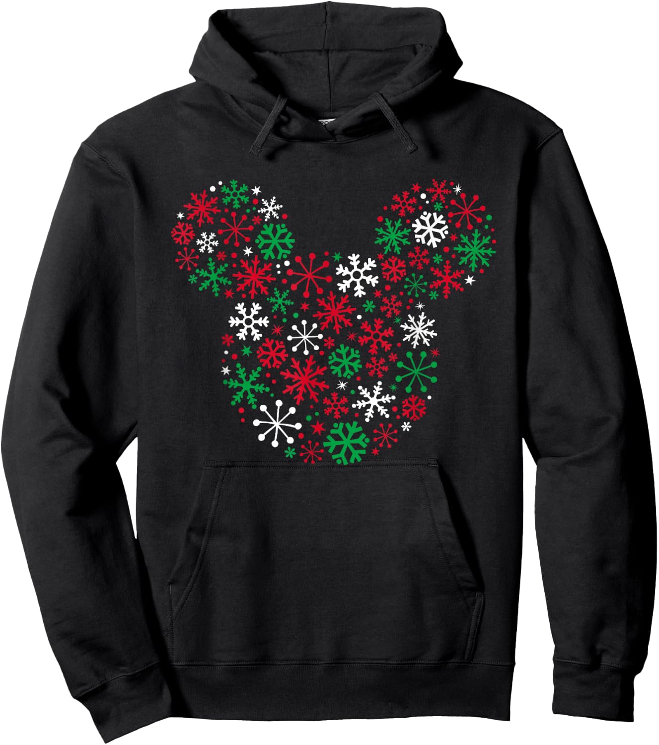 Disney Mickey Mouse Icon Holiday Snowflakes Small Hoodie - Hoodie | Black
