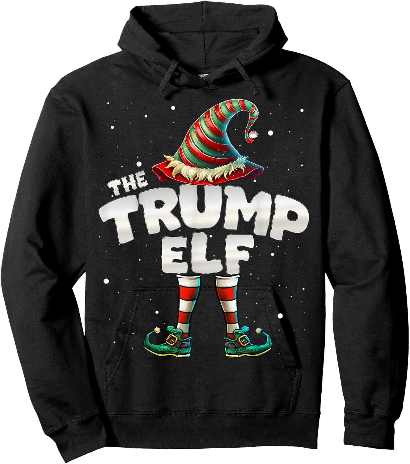 I'm The Trump Elf Family Matching Group Christmas Hoodie - Hoodie | Black