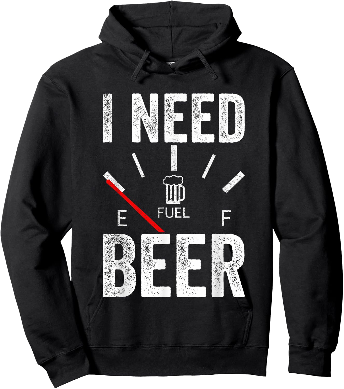 I Need Beer Empty Fuel Gauge Funny Beer Hoodie - Hoodie | Black