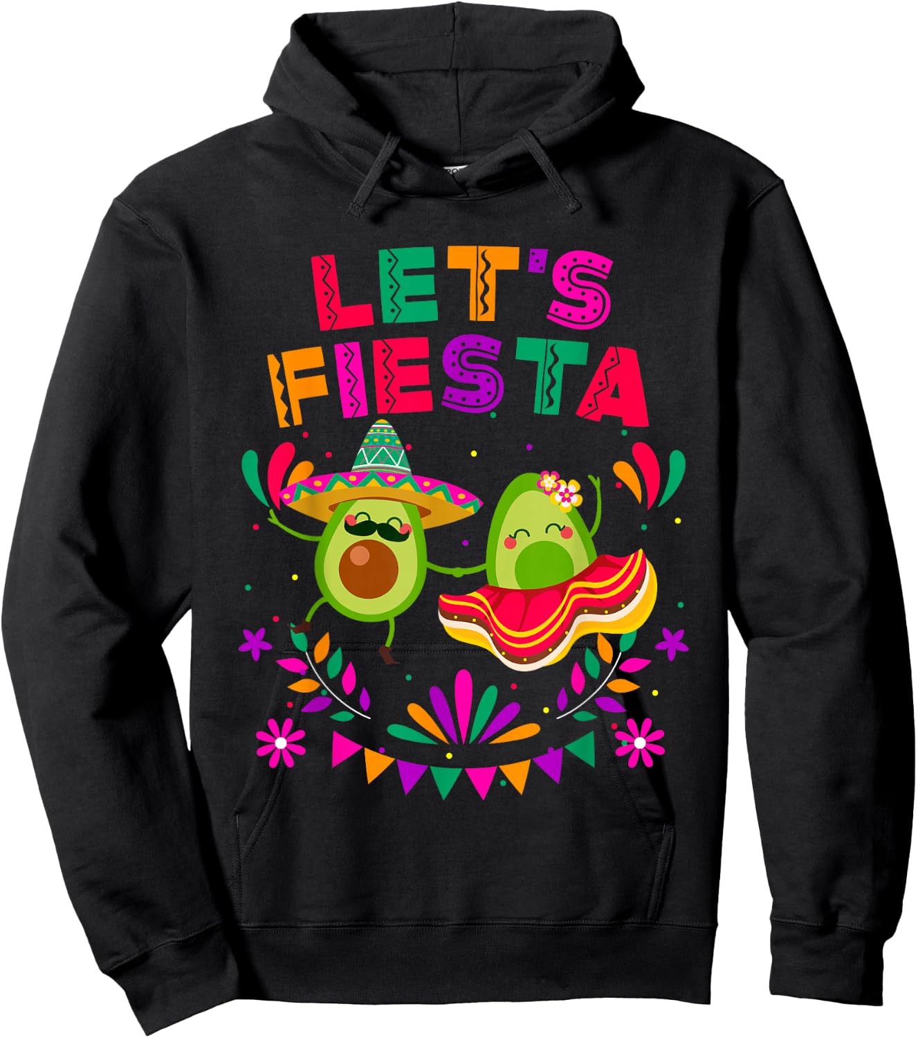 Let's Fiesta Avocado Dancing Cinco De Mayo Mexican Party Hoodie - Hoodie | Black