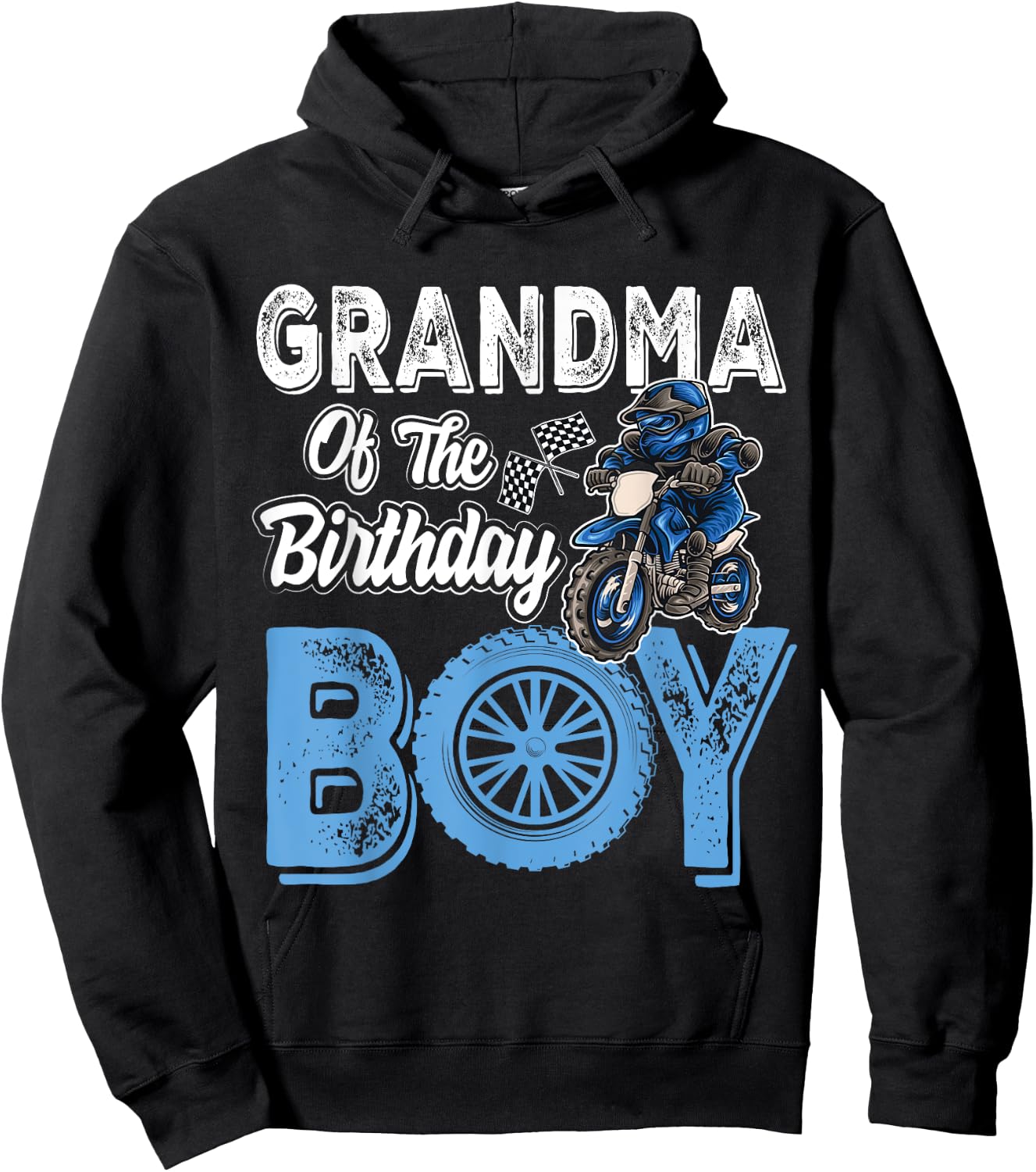 Grandma of the Birthday Boy Dirt Bike B-day motocross Party Hoodie - Hoodie | Black