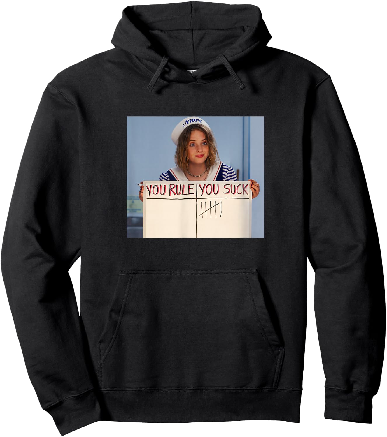 Stranger Things Robin You Rule You Suck Movie Scene Frame Hoodie - Hoodie | Black
