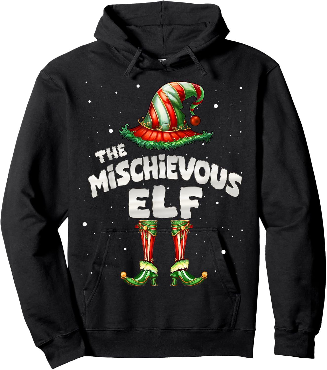 I'm The Mischievous Elf Family Matching Group Christmas Hoodie - Hoodie | Black