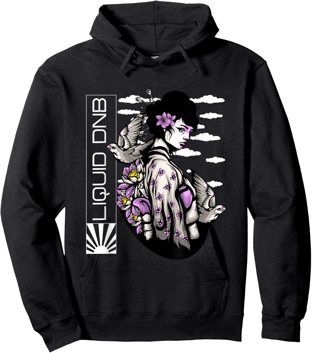 Liquid DnB Music Liquid Jungle EDM Drum And Bass Hoodie - Hoodie | Black