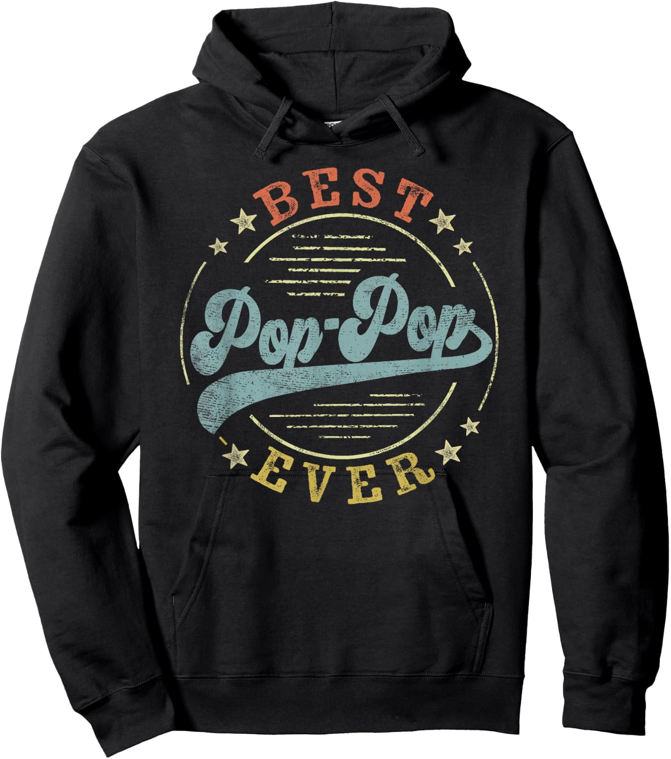 Best Pop-Pop Ever Father's Day PopPop Gifts Vintage Emblem Hoodie - Hoodie | Black