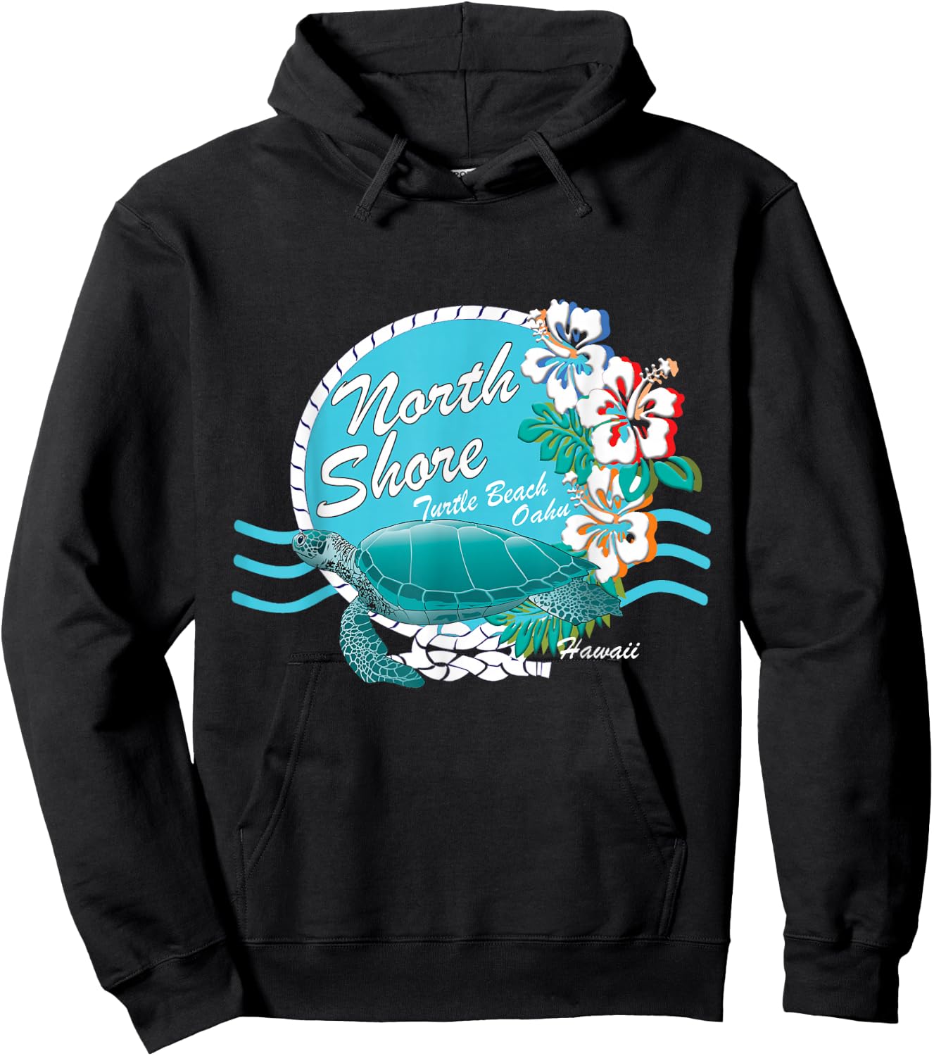 Turtle Beach Oahu Hawaii North Shore Sea Turtle Keepsake Hoodie - Hoodie | Black