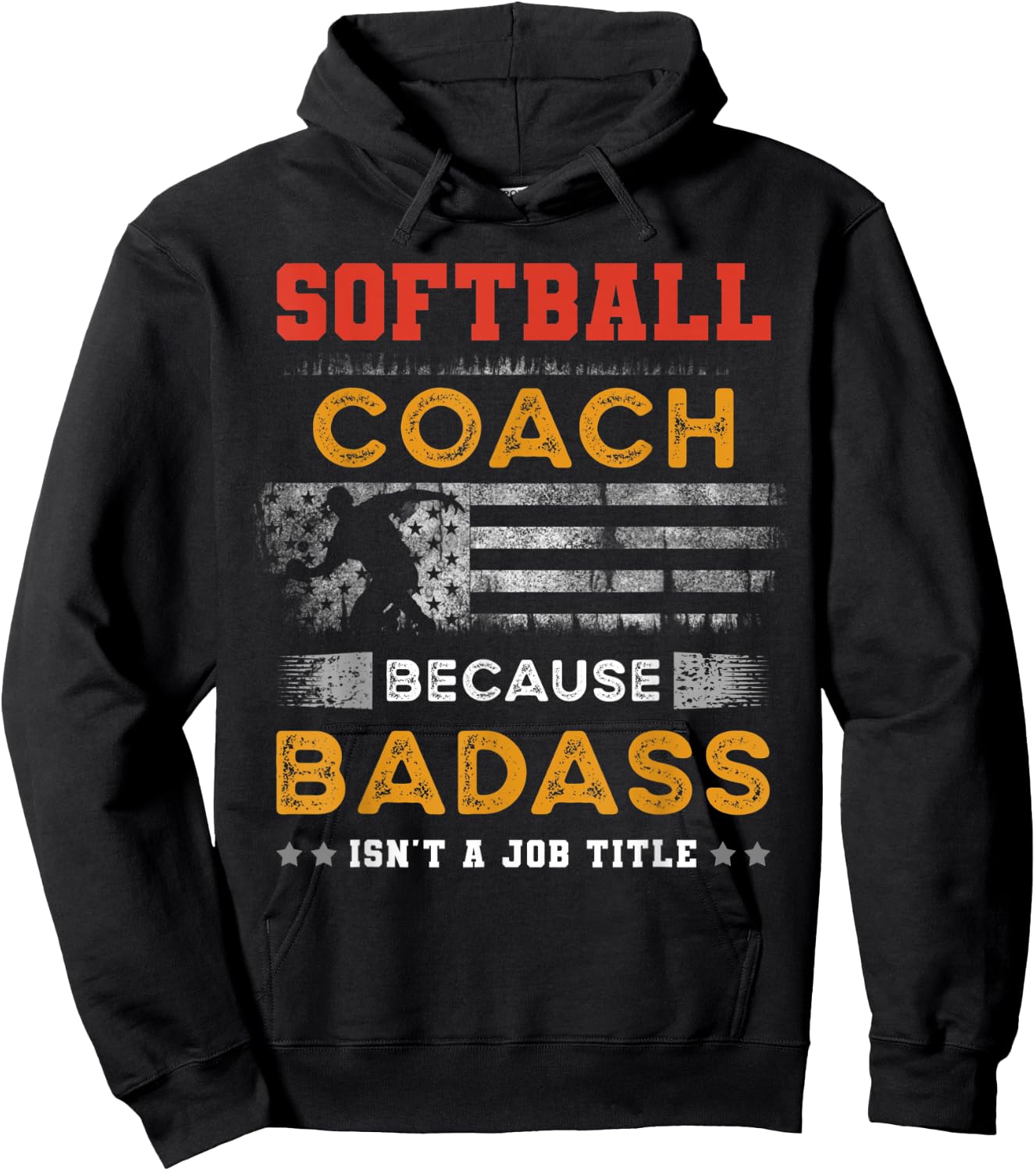 Funny Softball Coach Gift , Badass Softball Coach Hoodie - Hoodie | Black
