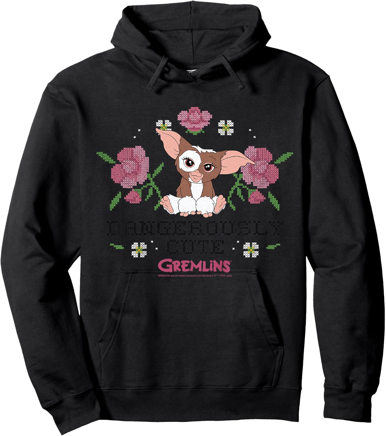 Kids Gremlins Gizmo Dangerously Cute Faux Stitched Hoodie - Hoodie | Black
