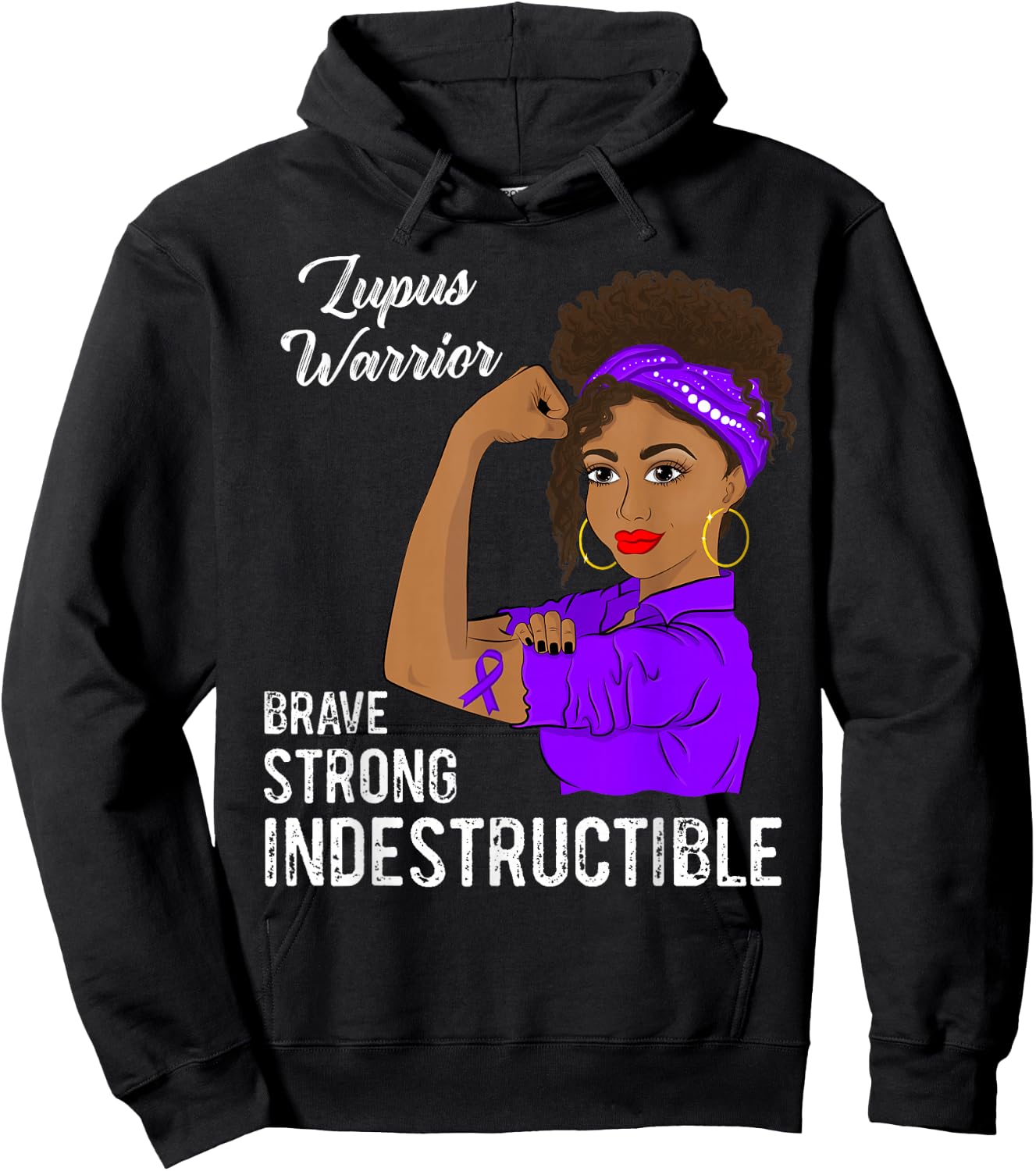 Lupus Warrior Indestructible Survivor Awareness Hoodie - Hoodie | Black